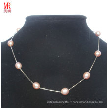 Collier en perle d&#39;eau douce en argent 925 (EN1363)